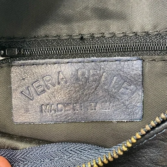 Vera Pelle Genuine Leather made in Italy royal blue envelope crossbody purse - Picture 10 of 10